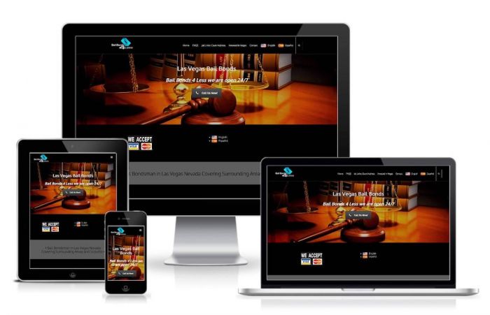screenshot of a bail bonds website