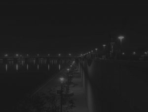street lights and fog background image