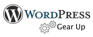 WordPress Logo Gear Up Text and Image