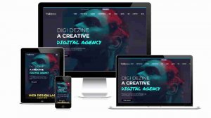 screenshot of web design home page showing all devices