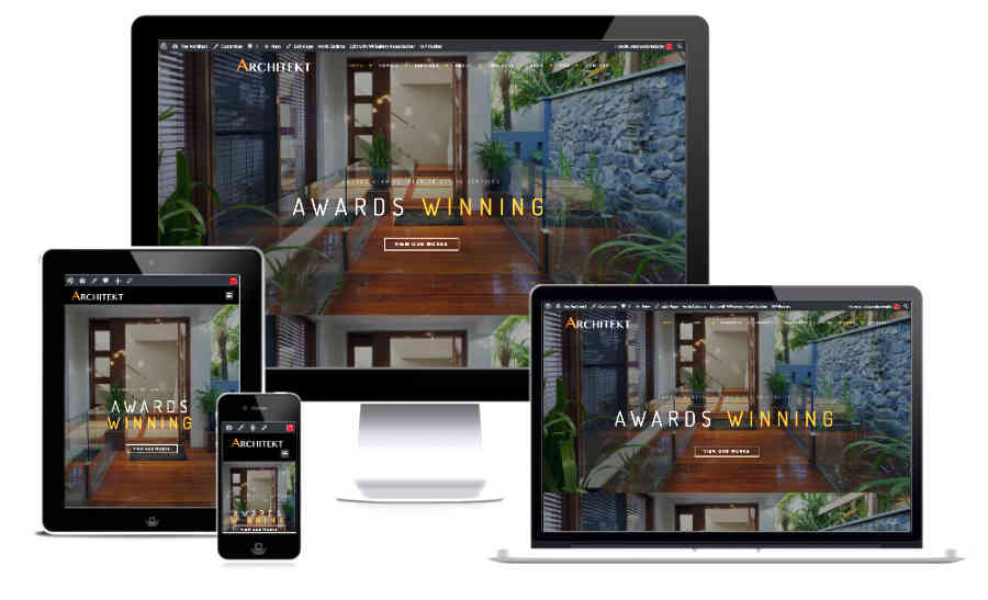all device website screenshot for a architect website