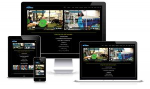 image of fitness center website all device display