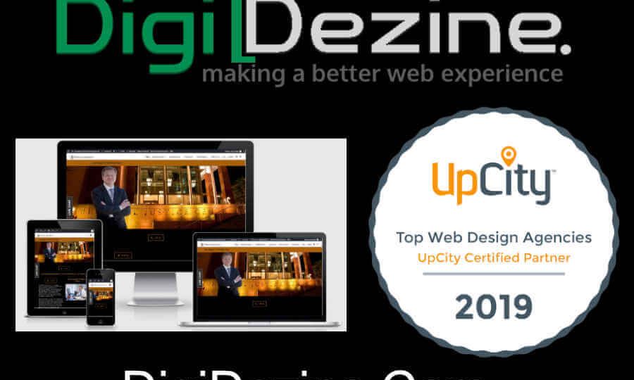 image of a law firm screenshot a upcity top web design partner in 2019 and web address for digideine.com
