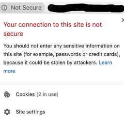 non secure website image from chrome browser