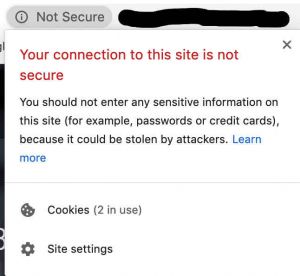 non secure website image from chrome browser
