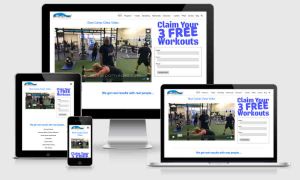 screenshot fitness website displays desktop mobile laptop ipad