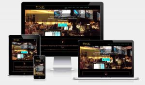 sports bar website screenshot showing desktop mobile ipad and notebook